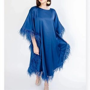 Marie by Victoria Dunn Feather Deep Red Maroon Maxi Dress